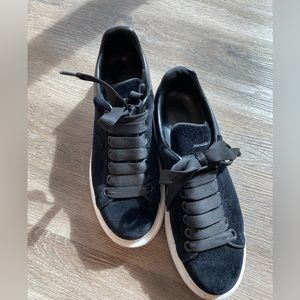 Alexander McQueen black velvet sneakers